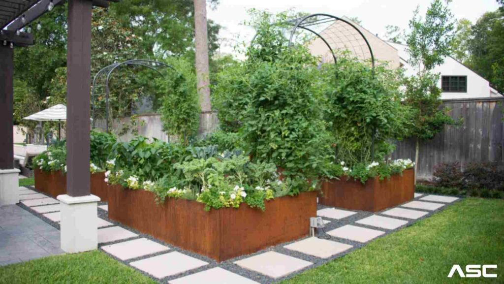 corten steel raised garden beds