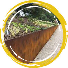 Corten steel landscape edging